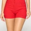 Chocolate USA Four Button High-Waist Shorts - Red