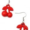 Girly Accessories Cherry Charm Dangle Earrings