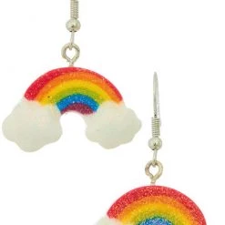 Girly Accessories Rainbow Dangle Earrings