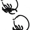 Girly Accessories Fuzzy Spider Hoop Earrings