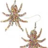 Girly Accessories Acrylic Glitter Spider Dangle Earrings