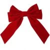 Girly Accessories Velvet Ribbon Bow Hair Clip - Red