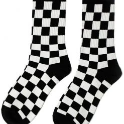 Girly Accessories Black & White Checker Print Socks