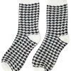 Girly Accessories Black & White Houndstooth Socks
