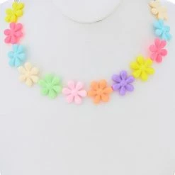 Girly Accessories Multi-Color Daisies Necklace
