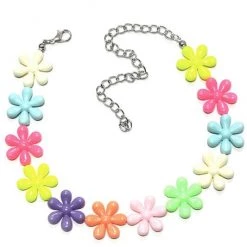 Girly Accessories Multi-Color Daisies Necklace