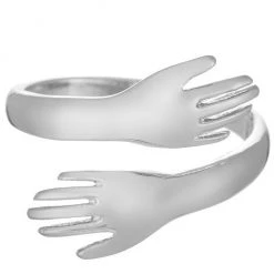 Girly Accessories Hands Wrap Ring In Silver