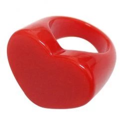 Girly Accessories Heart Ring - Red