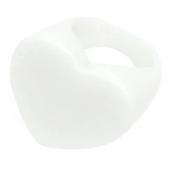 Girly Accessories Heart Ring - White