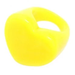 Girly Accessories Heart Ring - Yellow