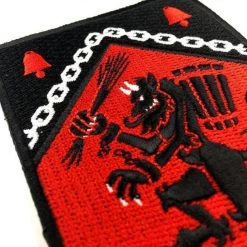 Monsterologist Krampus Rampant Heraldic Shield Patch