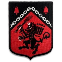 Monsterologist Krampus Rampant Heraldic Shield Patch