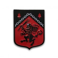 Monsterologist EVERYTHING ELSE Krampus Rampant Heraldic Shield Enamel Pin