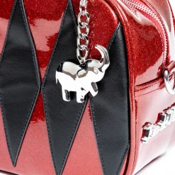 Lux De Ville Mini Circus Tote In Red Rum Sparkle & Black Matte ACCESSORIES