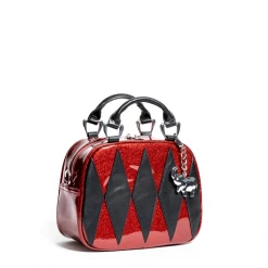 Lux De Ville Mini Circus Tote In Red Rum Sparkle & Black Matte ACCESSORIES