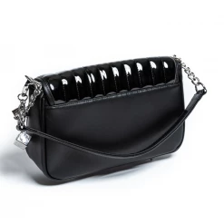 Lux De Ville ACCESSORIES Mini Gambler Tote In Black Matte & Black Shiny