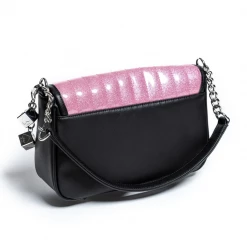 Lux De Ville ACCESSORIES Mini Gambler Tote In Black Matte & Bashful Blush Sparkle