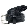 Mascorro Rose Pattern Black Leather Belt