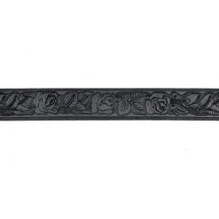 Mascorro Rose Pattern Black Leather Belt