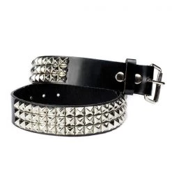 Mascorro Studded Leather Belt In Black - 3 Row