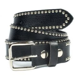 Mascorro Leather Studded Outline Leather Belt In Black