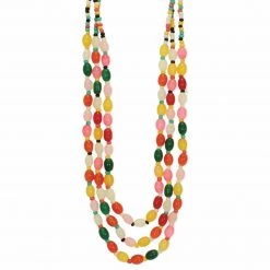 ZAD ACCESSORIES Jelly Bean Glass Bead Multi-Strand Necklace