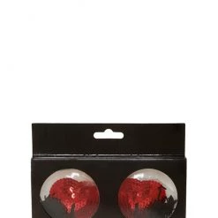 Icco Accessories APPAREL Sequin Heart Tassel Pasties - Red