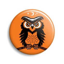 Monsterologist Owl Halloween Button