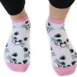 Hollywood Mirror Cat Faces Ankle Socks