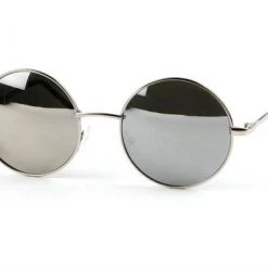 POP Fashionwear Round Metal Framed Sunglasses In Silver With Smoke Mirror Lens ACCESSORIES
