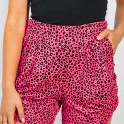 White Birch Neon Leopard Shorts - Pink APPAREL