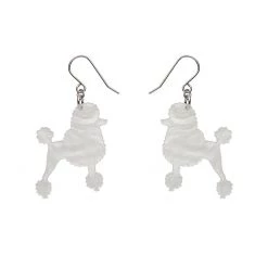 Erstwilder Essentials Poodle Dangle Earrings - White Ripple ACCESSORIES