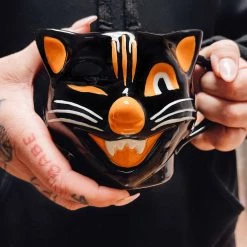 Sourpuss Clothing EVERYTHING ELSE Black Cat Mug By Sourpuss