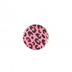 Fuzzy Dude Leopard Print Button - Pink