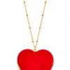 Girly Accessories Heart Locket Necklace - Red