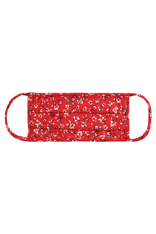 MYS Wholesale ACCESSORIES Red Floral Print Face Mask 3 MYS Wholesale ACCESSORIES Red Floral Print Face Mask
