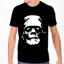 Rock Rebel Black & White Frankenstein Head T-shirt - Size S APPAREL