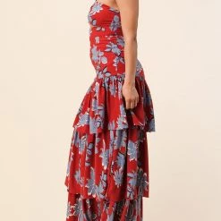 The Sang Floral Halter-Tie Maxi Dress APPAREL