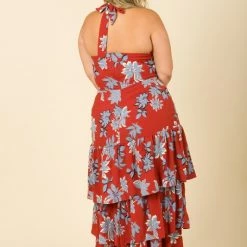 The Sang Floral Halter-Tie Maxi Dress APPAREL