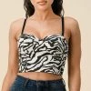 The Sang Zebra Print Bustier Top