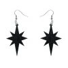 Erstwilder ACCESSORIES Art Nouveau Essentials Starburst Dangle Earrings - Black Ripple Glitter