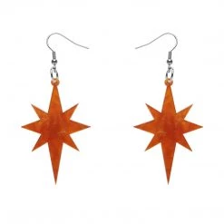 Erstwilder NEW ARRIVALS Art Nouveau Essentials Starburst Dangle Earrings - Orange Ripple