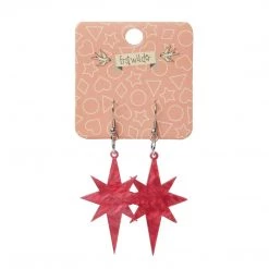 Erstwilder Art Nouveau Essentials Starburst Dangle Earrings - Pink Ripple ACCESSORIES