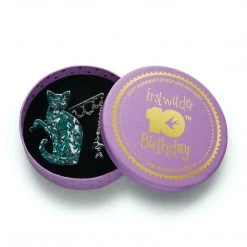 Erstwilder 10th Birthday Collection The Famous Fishing Cat Brooch ACCESSORIES