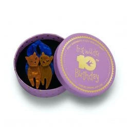 ACCESSORIES Erstwilder 10th Birthday Collection The Lovecats Brooch