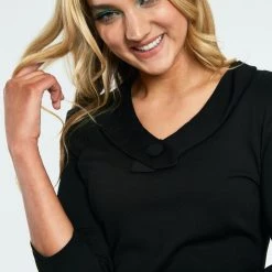 Retro V-Neck Top In Black By Voodoo Vixen APPAREL 10 Retro V-Neck Top In Black By Voodoo Vixen APPAREL