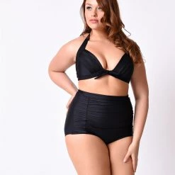 Unique Vintage APPAREL Monroe Bikini Top In Black