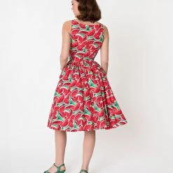APPAREL Watermelon Print Doheny Swing Dress By Unique Vintage - Size XS