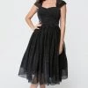 APPAREL Garden State Dress In Metallic Black By Unique Vintage