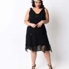 Unique Vintage Hemingway Flapper Dress In Black APPAREL